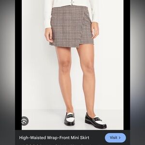 Old Navy Plaid Mini Skirt - Black and Brown